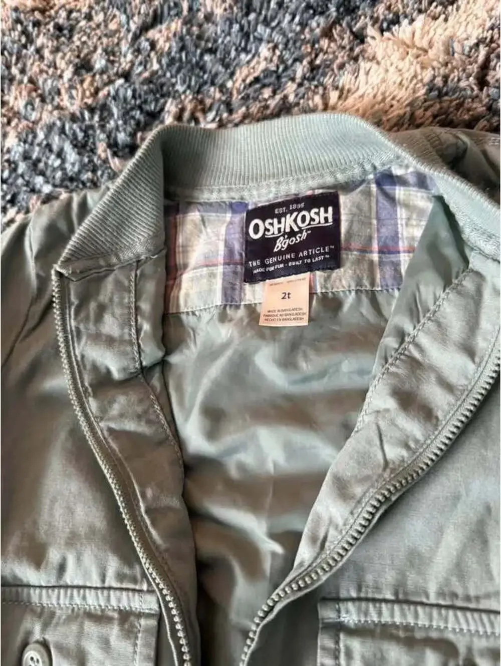 Olive Green 2t bomber jacket Oshkosh B’gosh